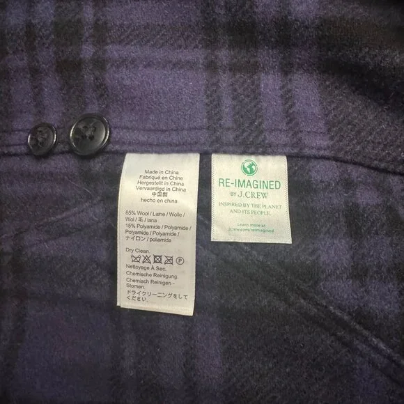 Wallace and Barnes from J. Crew zip-front wool workshirt * Medium * Navy/Black - Picture 6 of 6